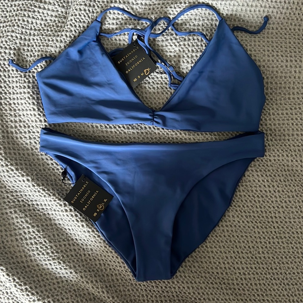 Skatie Blue Two-Piece Bikini Set
